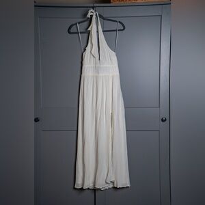 Abercrombie & Fitch White Pleated Dress